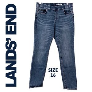 Lands' End Elastic Waist Skinny Jeans, Women's Plus size 16